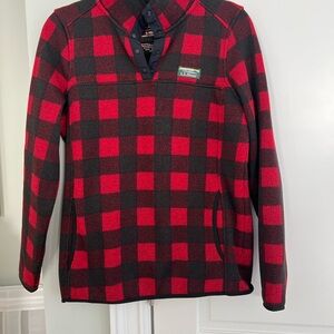 L.L. Bean Red and Black Checkered Sweater
